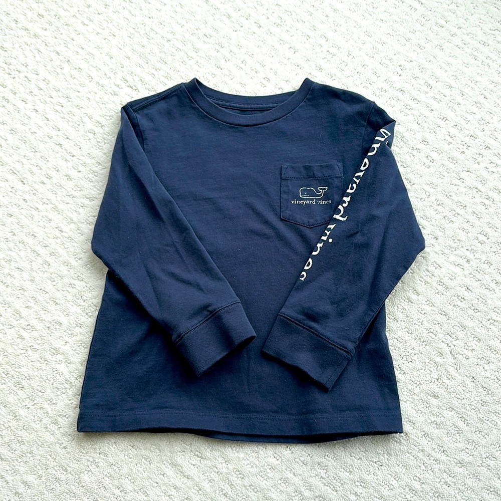 Vineyard Vines 4T whale long sleeve pocket tee
